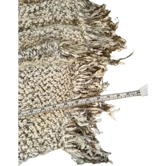 UMGEE Womens Open Front Cardigan Sweater Fringe Hem Cream Brown - Picture 7 of 10